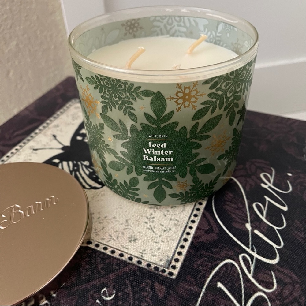 White Barn Iced Winter Balsam Three Wick Scented Candle